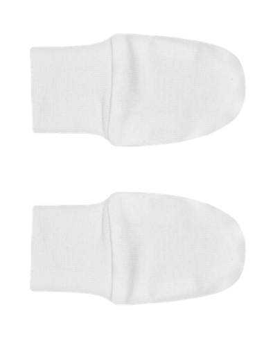 Rękawiczki niedrapki bawełna organiczna białe, Nanaf Organic